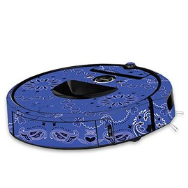 MightySkins Skin Compatible with iRobot Roomba i7 Robot Vacuum - Blue Bandana | Protective, Durable, and Unique Vinyl Decal wrap Cover | Easy to Apply, Remove, and Change Styles | Made in The USA