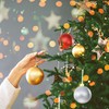 Xcdhemde 4-Piece Large Christmas Baubles Diameter 10 cm, Orange Red