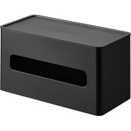 Yamazaki 2041 Double-Sided Compact Tissue & Wet Sheet Case, Black, Approx. W 8.5 x D 4.3 x H 4.6 inches (21.7 x 11 x 11.8 cm), Tower Tower, Tissue Holder, Tissue Box