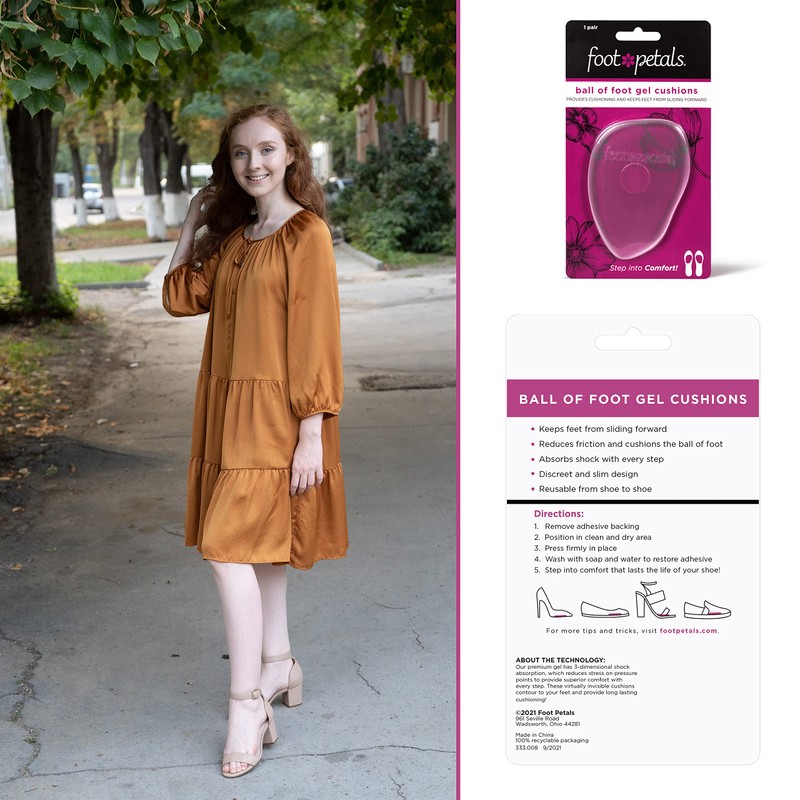 Foot Petals Ball of Foot Cushions, Metatarsal Pad, Lasting Comfort