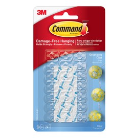 Command 3M Ganchos Adhesivos Decorativos Removibles, Mini, Transparentes, 20 und por paquete, Decora sin dañar tus paredes