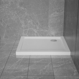 Goodyo 32 in x 32 in Corner Drain Shower Base in White