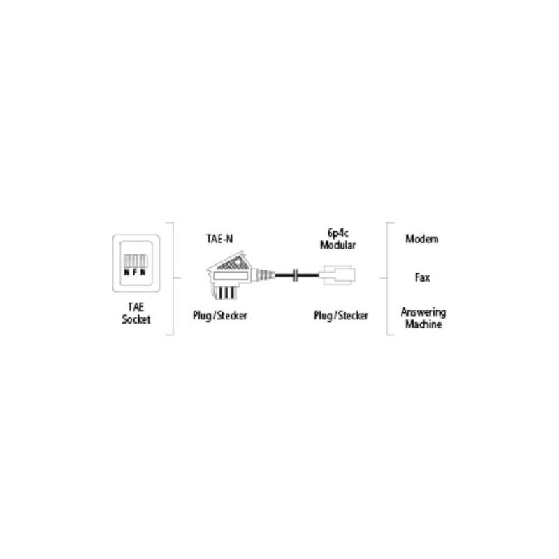 Hama Connection Cable TAE-N Male to Modular Male 6p4c 3