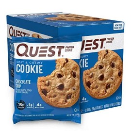 Galleta de proteína con chispas de chocolate Quest Nutrition sin gluten, sin soja, 12 unidades