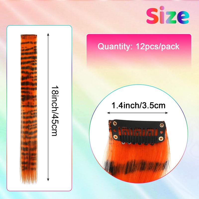 Colored Hair Extensions Clip in, Raccoon Tail for Kids Girls