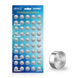 PGSONIC 50 Pack LR44 Batteries, 1.5 Volt Alkaline Button Cell Batteries with Long Lasting Power