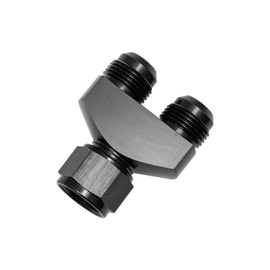 Tepilauda Y Block Adapter Fitting 12AN Female To Parallel Exit Dual 12 AN Male Aluminum