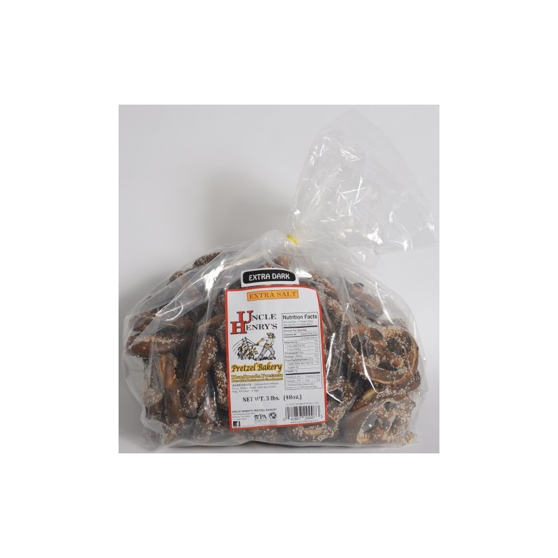 Uncle Henry's 3 lb. Bag Extra Dark Extra Salt Pretzels