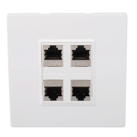 Ethernet Wall Plate, 4 Port Keystone Jack Wall Plate with Removable Conductor Socket, Female to Female Ethernet Wall Socket for Cat5/5e/6/6A Ethernet Devices