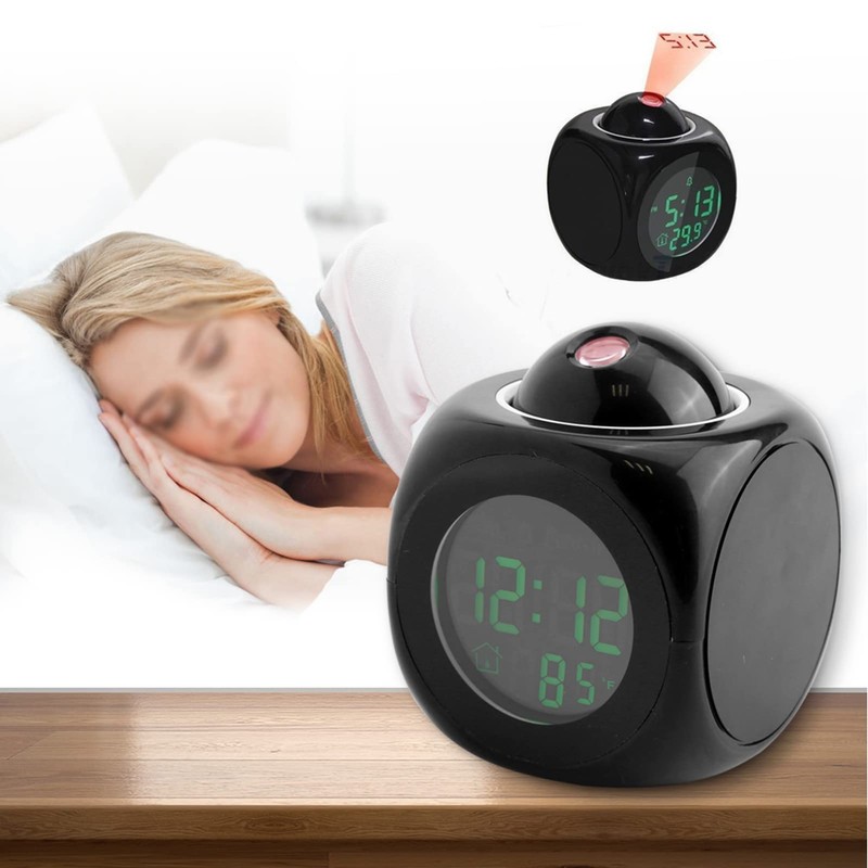Digital Clock, Voice Talking Wall Projection Alarm Clock, for Living