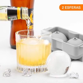 COQUO - Set 2 Charolas de Hielo (Hielo Esférico - Gris)