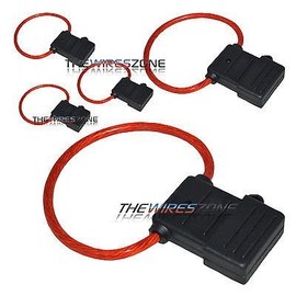 Waterproof Maxi Fuse Holder with Red 8 Gauge Power Cable Wire (5/Pack)
