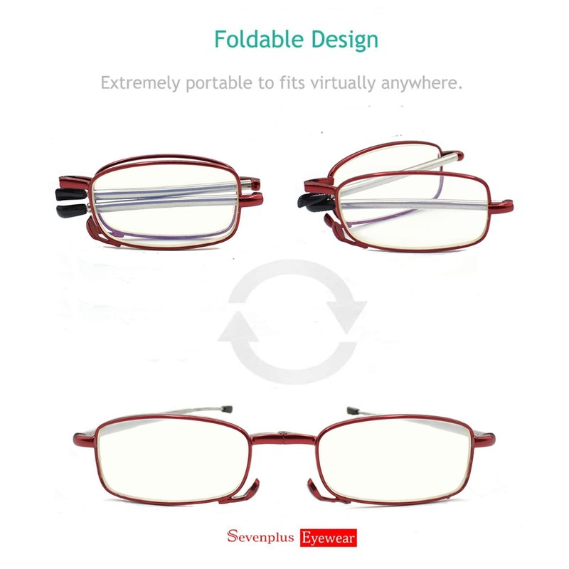 sevenplus 3 Pack Reading Glasses Blue Light Blocking, Anti UV