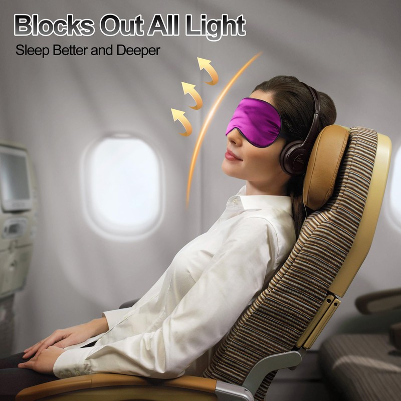 Sleep Mask, Silk Eye Mask for Sleeping with Adjustable Strap,