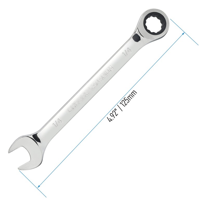 FOCMKEAS 1/4 Inch Ratcheting Combination Wrench SAE 72 Teeth 12