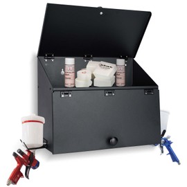 DITKOK Magnetic Booth Box, Double Compartment Cabinet with Two Spray Gun Hangers, Spray Paint Storage Box/Cabinet for The Interior of Spray Booths