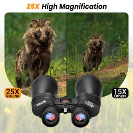 ESSLNB 25x70 Astronomy Binoculars Giant for Adults, Outdoor Waterproof Binoculars for Travel Stargazing Bird Watching Hunting with Built-in Tripod Adapter and Carrying Bag