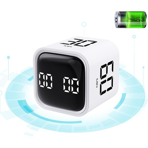 Cu-be Timer, Kitchen Timer, Gravity Sensor Flip Cu-be Timer, LED