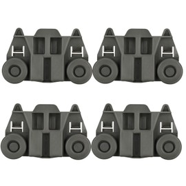 4 Pack W10195417 UPGRADED Dishwasher Wheels Lower Rack Roller Replacement for Whirl-pool Ken-more Kitchen-Aid Durable Dishwasher Rack Wheels Parts Replaces WPW10195417, AP4538395, PS2579553 AH2579553