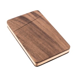 VOANZO Tragbare Visitenkartenbox aus Holz, Visitenkartenhalter aus Holz, Visitenkartenbox aus Holz mit Magnetverschluss, Visitenkartenhalter aus Walnussholz