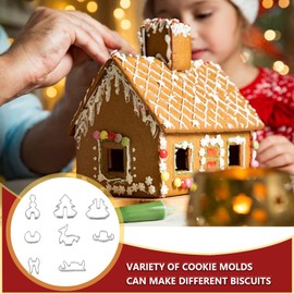 3D Cookie Cutter, Christmas Cookie Cutter, Cookie Cutters, Fondant Cookie Cutter, Stainless Steel Cookie Cutter Set, Christmas Gingerbread House Set for Baking, Kitchen Accessories (18 Pieces)