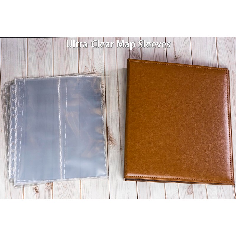 30 Pack 60 Pockets 4.5x11” Folded Map Sleeves, Ultra-Clear Brochure