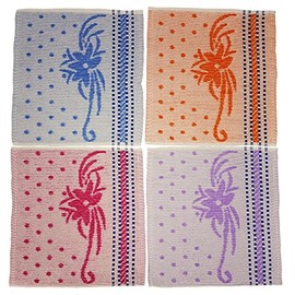 Ilkadim Pack of 8 Face Cloths 100% Cotton, 32 x 32 cm, Various Designs to Choose From (Multicoloured Flower 2)