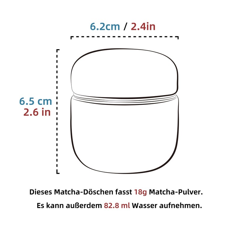 TEANAGOO Small Ceramic Matcha Container | 2.8 oz Portable Storage