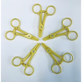 Dialysis Tubing Clamps, Yellow, Bag of 5