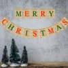 Dusenly Merry Christmas Burlap Banner Fabric Bunting Rustic Snowflakes Hanging