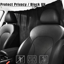 SOARFLY Car Divider Curtains Sun Shade, Car Seat Partition Curtain, Anti-UV Detachable Simple Curtain, Privacy Protection Curtains for Travel Nap Night Car Camping