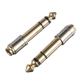 KONTONTY 2pcs Plated Copper Headset Adapter Male to Female Audio Connector for Headphone Amplifier Design Compatible Smartphones and Tablets