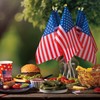 12Pcs American USA Flag on Sticks, 5.5x8 inch Hand Held