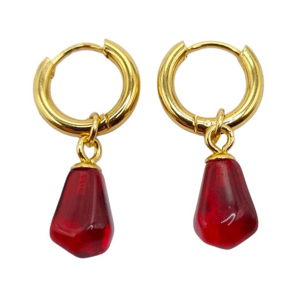 Abgaryan ART POmegranate seeds hoop earring in gold and silver