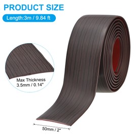 PATIKIL Self Adhesive Floor Transition Strip 10 ft x 2" Vinyl Flat Divider Flooring for Joining Floor Gaps Carpet Transition Floor Tiles, Black Walnut