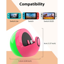 Antank Charging Station for Switch/Switch Lite/Switch OLED, Switch Docking Station with Type-C Port, Portable Switch Lite Charger Switch OLED Charging Stand, No Projection (Pink-Green)
