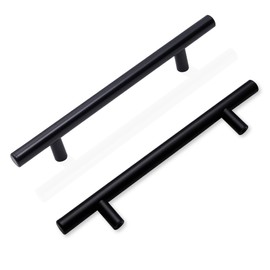 INMOZATA 15Pack Cabinet Handles, 128mm Hole Centre Black Kitchen Door Handles