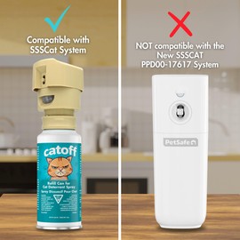 CatOFF Refill Compatible with SSSCAT Indoor Cat Deterrent Spray System, Made in USA, 3.89 oz / 115 ml
