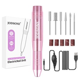 JODSONE Professional Electric Nail Drill 15000RPM USB Plug-in Model 6 Replacement Bits Low Noise For Home Nail Salon