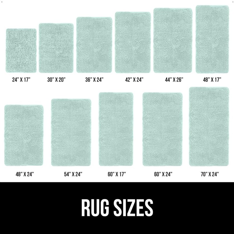 GORILLA GRIP Bath Rug Mat 48x24, Soft Absorbent Chenille, Quick