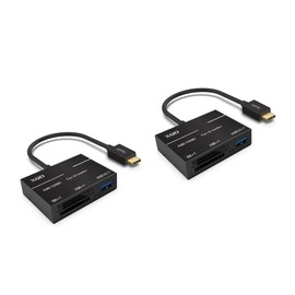 Gatuida 2pcs Type-c Memory Card Reader for High-Speed Transfer Compatible Design for Use Black