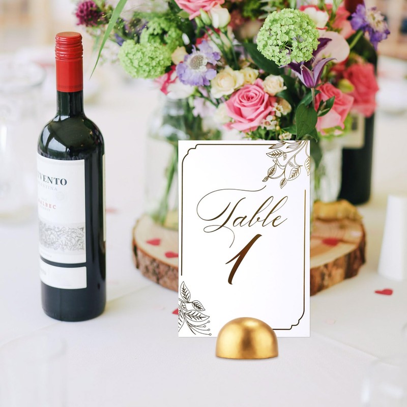 PEUTIER Pack of 24 Round Table Number Holders, Modern Place