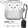for AirPods 4th 2024 Generation Cover with Magnetic Anti-Lost Cord,