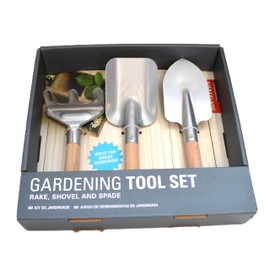 Gardening handTool Set - includes shovel, rake & spade - Ideal for greenhouse or planters