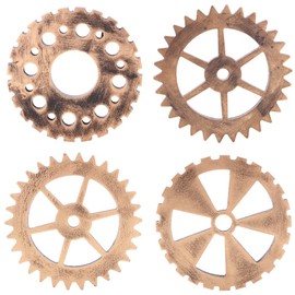 Gazechimp Set of 4 Vintage Steampunk Gear Wall Art Crafts Wooden