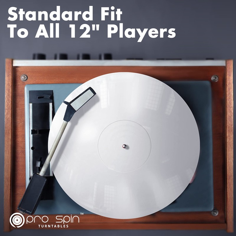 PRO SPIN White Acrylic Turntable Mat - Platter Slipmat for