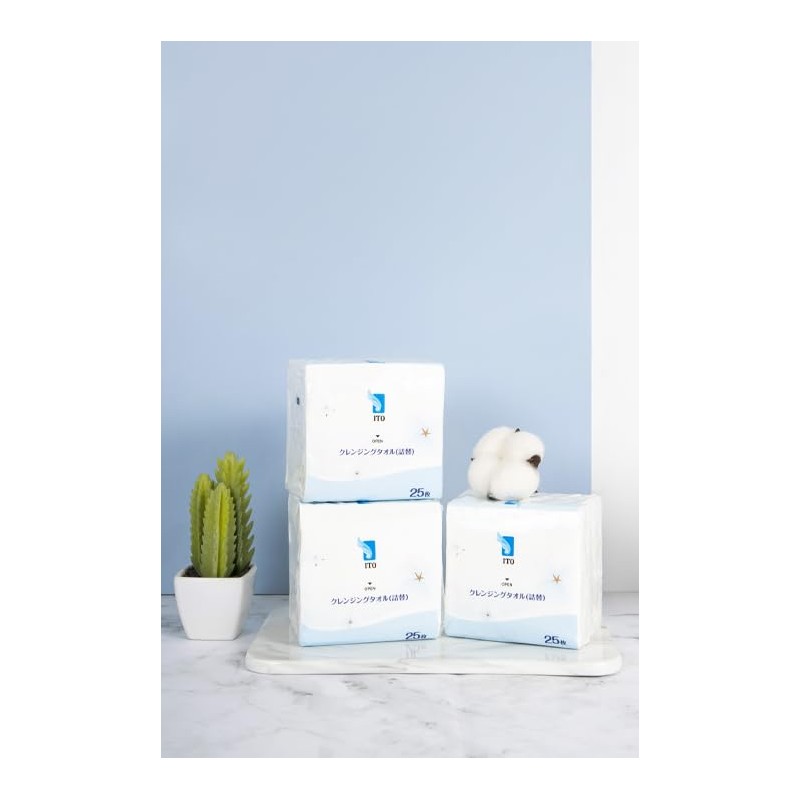 ITO Cleansing Towel, Box, Refill, Wet and Dry Use, Facial