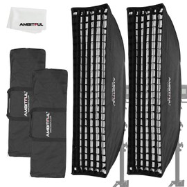 AMBITFUL 2PCS 30x120cm 12"x47" Beehive Honeycomb Grid Strip Softbox Bowens Mount for Studio Flash