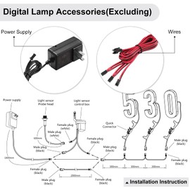 LMP 12V DC Low Voltage Led House Numbers Address Numbers 8 Inches, Modern Lighted House Numbers glow at night, Waterproof Corrosion Resistant, Easy to Install (number 2 No Powers)