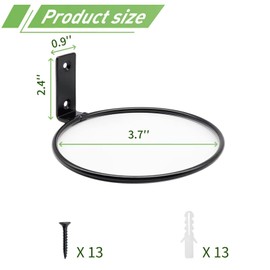 Greemov 6 Pack 4 Inch Wall Flower Pot Holder Ring Plant Hanger, Metal Planter Hooks Wall Mounted Bracket Heavy Duty for Outdoor Indoor